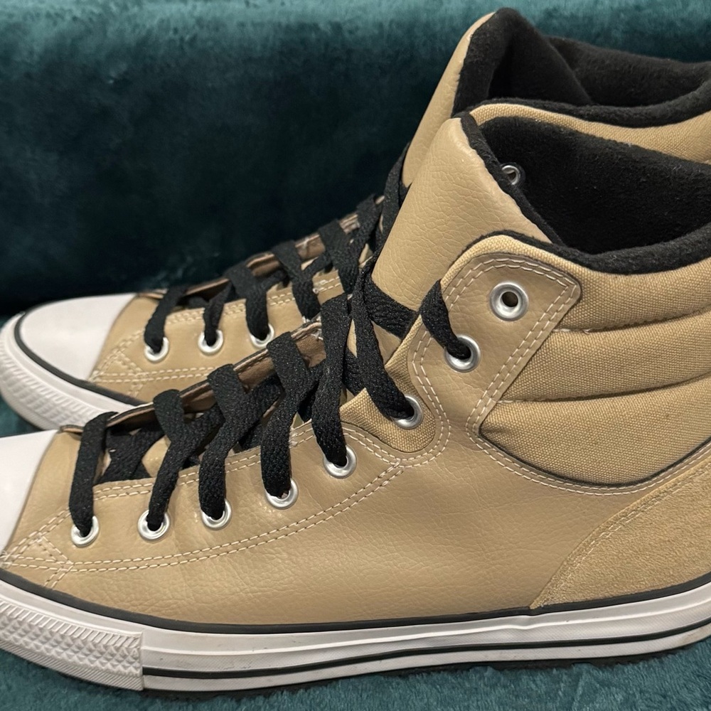 Converse Men's Beige High-Top Sneakers - Picture 3 of 8
